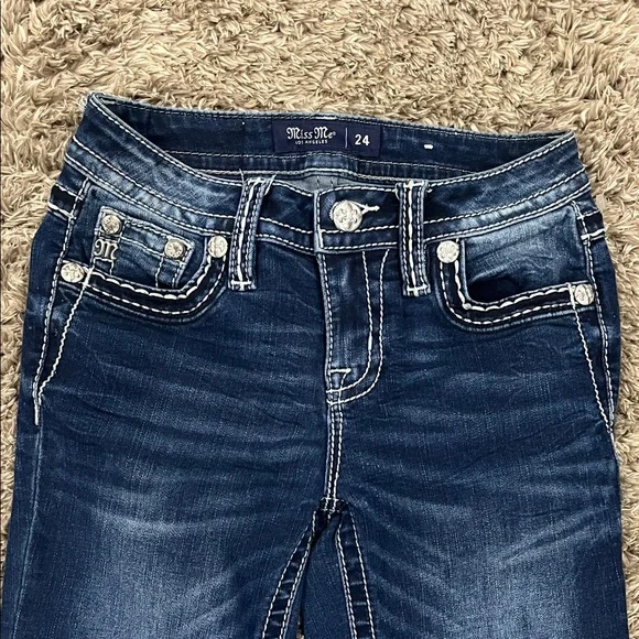 Miss Me Dark Blue Mid Rise Bootcut Jeans - Picture 3 of 9